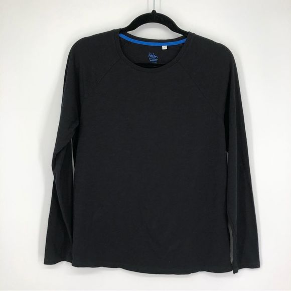 Boden Tops - Boden Cotton Long Sleeve Tee Black Raglan Sleeve Size Medium
